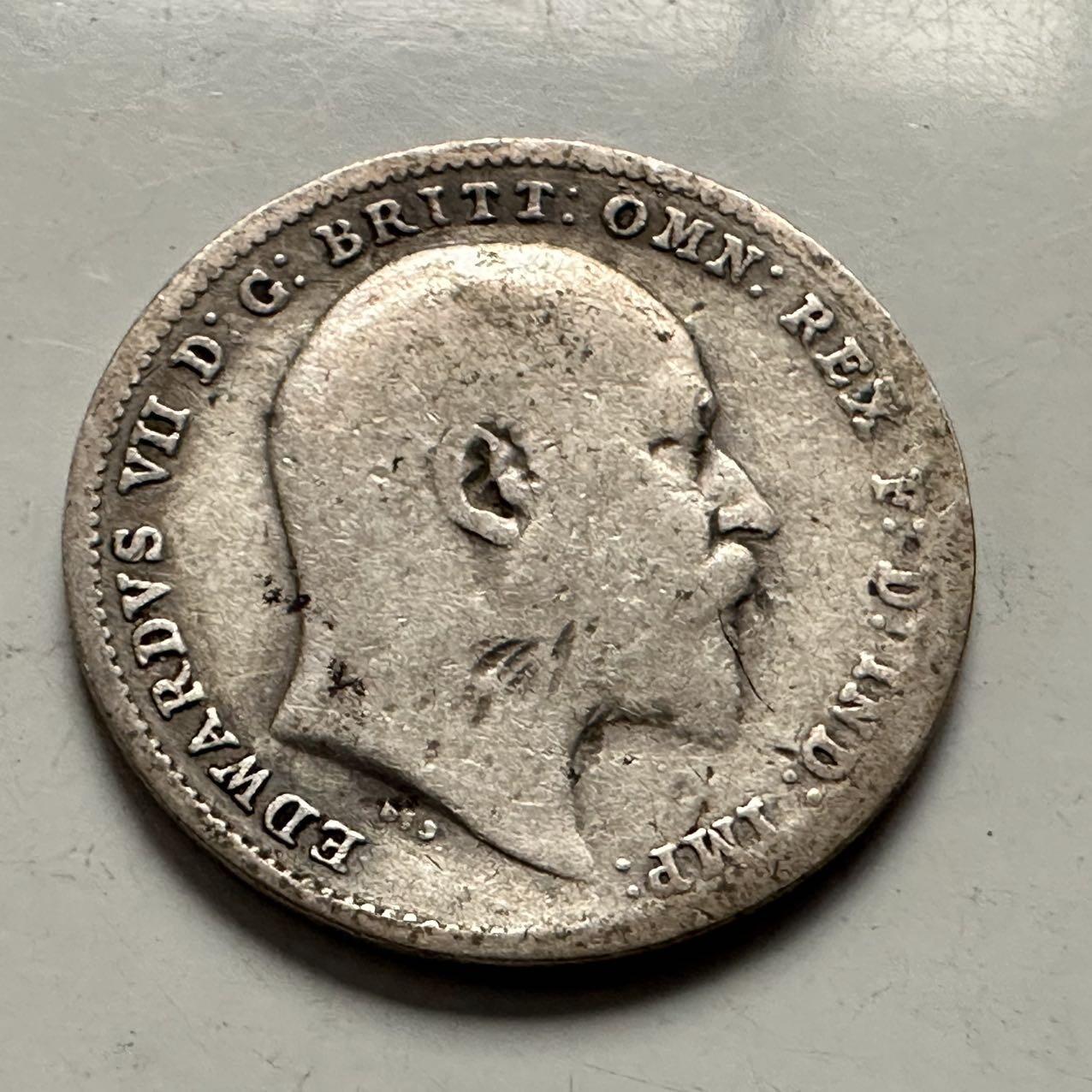 🌹外币初藏🌹🐯2025年第144场  每周二四六晚8️⃣点 接代拍 英国1902年3便士银币 高银 c