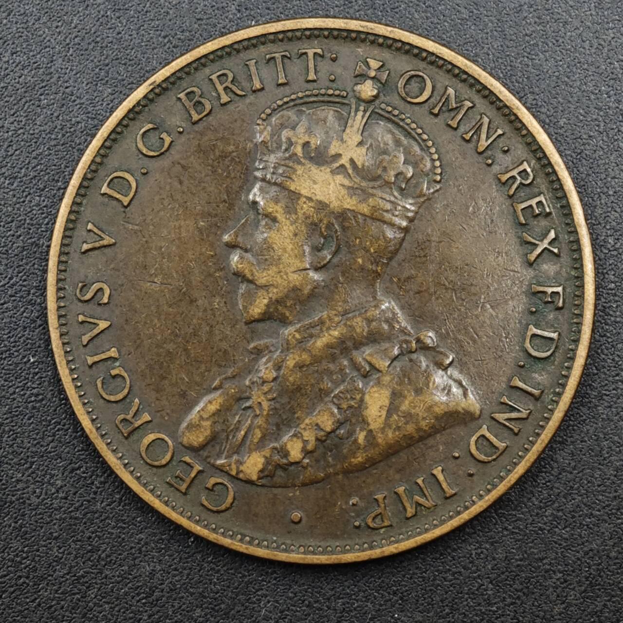 【淘币小摊】限时拍第八百三十五拍  散币批量币场  满百包邮可预留两周  周一统一发货  澳大利亚1917年乔治五世一便士铜币