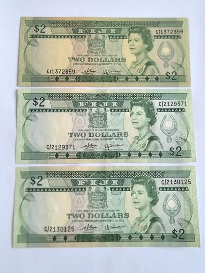 各国外币第104期 无佣金 - 斐济2元1980年3张 9品
