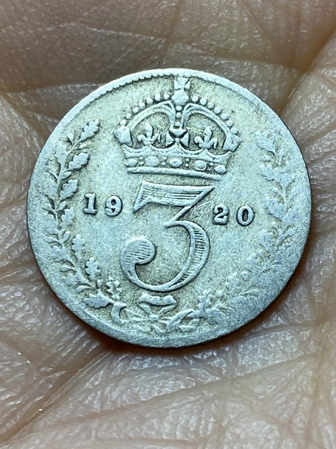 2025年第一百四十四场(总第一百七十场）品种丰富英国一线回流散币年末特拍场第一场(免佣金) 英国🇬🇧1920年3便士银币(乔治五世第二版首发年，500银)