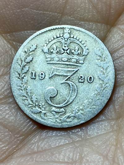 2025年第一百四十四场(总第一百七十场）品种丰富英国一线回流散币年末特拍场第一场(免佣金) - 英国🇬🇧1920年3便士银币(乔治五世第二版首发年，500银)