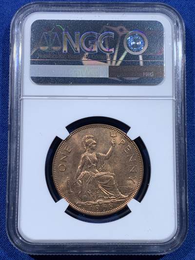 《竞宝斋》第449场 周日，周一，周二  3场连拍 （全场包邮，欢迎送拍） NGC MS64RB 英国乔治六世1938年一便士铜币，极美原铜光，好品难觅，64的分数足以自藏了