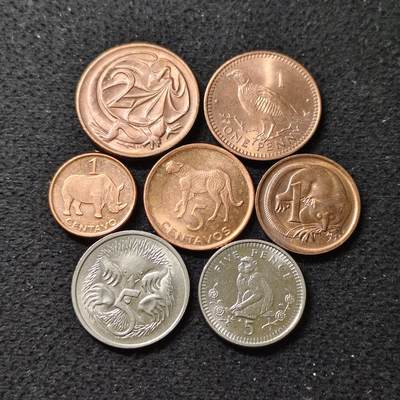 【全场包邮】纯粹捡漏拍488场（免费代拍第25场） - 世界各国各年份动物币7枚一组