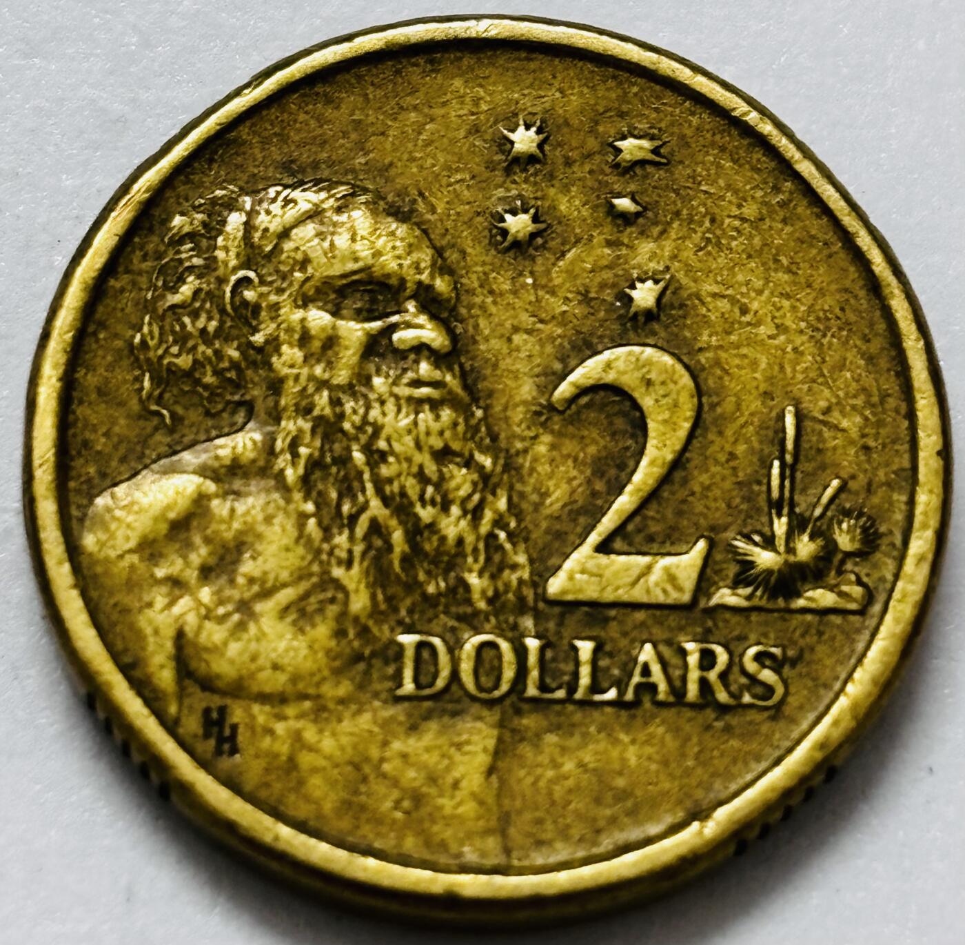 文馨钱币收藏第 286 场，圣诞节专场【 长期接收代拍品低至 0 佣金】 好品 1988 年澳大利亚土著人 2 元纪念币