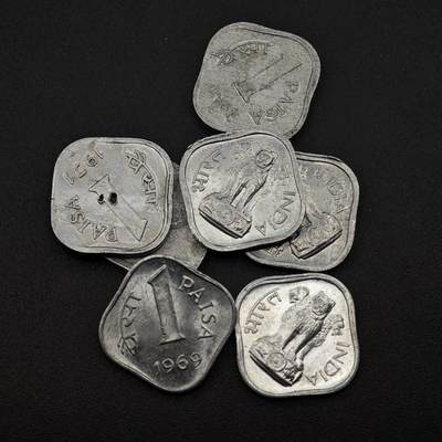 【淘币小摊】限时拍第八百三十五拍  散币批量币场  满百包邮可预留两周  周一统一发货  - 印度1派沙铝币7枚