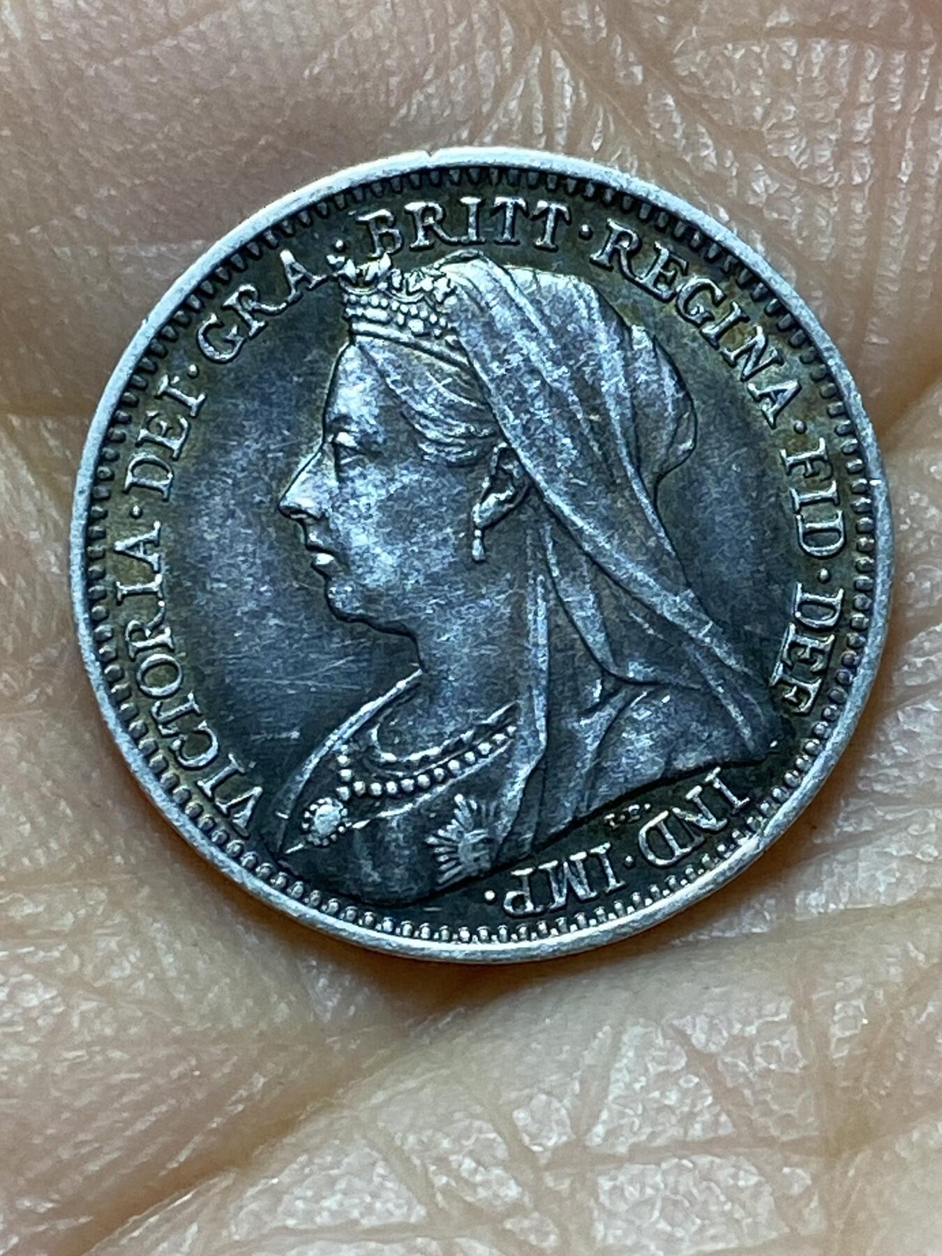 2025年第一百四十四场(总第一百七十场）品种丰富英国一线回流散币年末特拍场第一场(免佣金) 少见Prooflike类精制币–英国🇬🇧1898年3便士银币(维多利亚女王老年披纱，925高银)