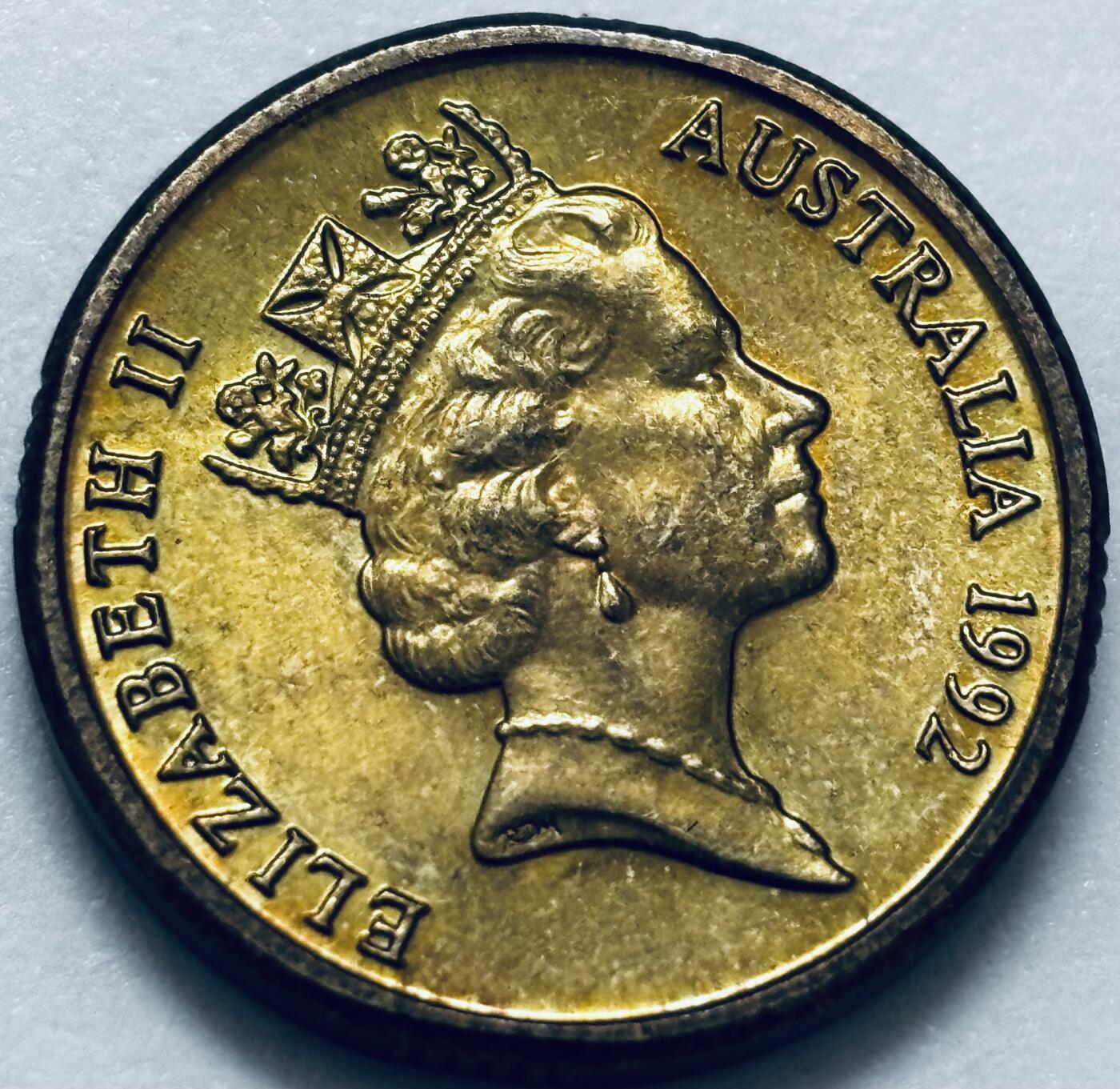 文馨钱币收藏第 286 场，圣诞节专场【 长期接收代拍品低至 0 佣金】 好品 1992 年澳大利亚土著人 2 元纪念币