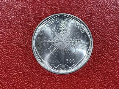 《竞宝斋》第449场 周日，周一，周二  3场连拍 （全场包邮，欢迎送拍） 梵蒂冈1968年8枚套币 带1枚500里拉银币