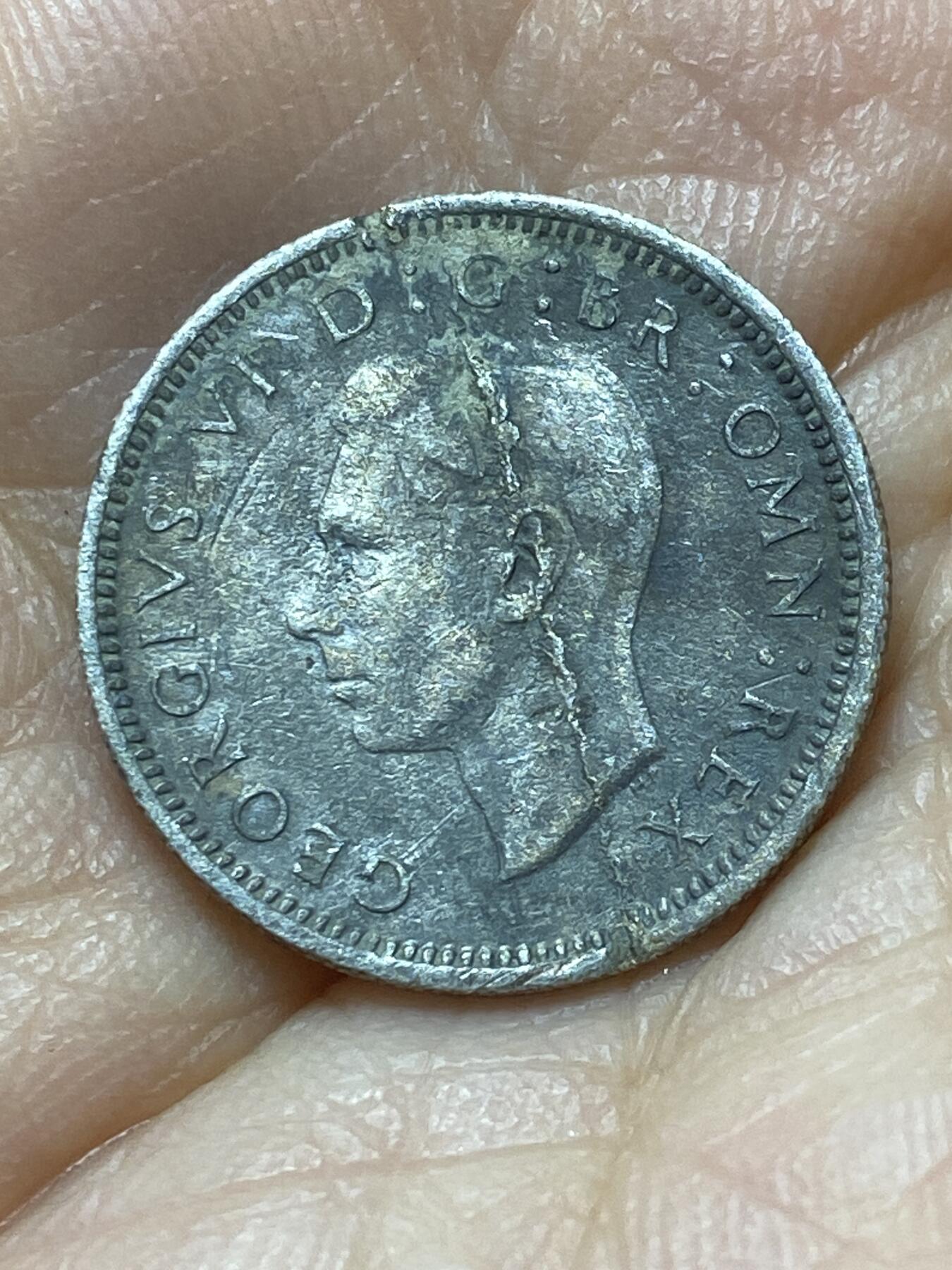 2025年第一百四十四场(总第一百七十场）品种丰富英国一线回流散币年末特拍场第一场(免佣金) 币不平–英国🇬🇧1944年6便士银币（乔治六世第一版，500银）