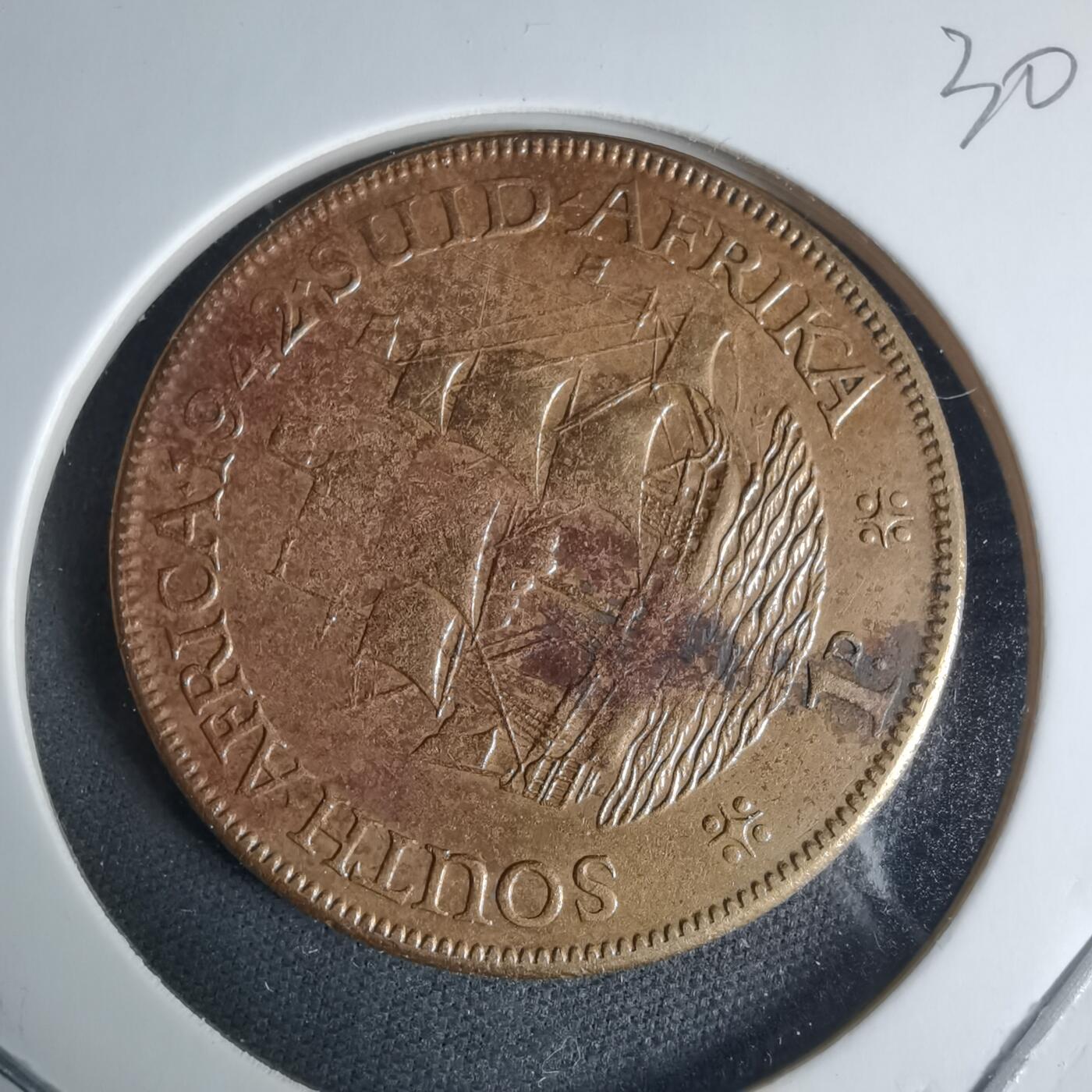 沼泽如烟--第940场 英属南非1942年1便士