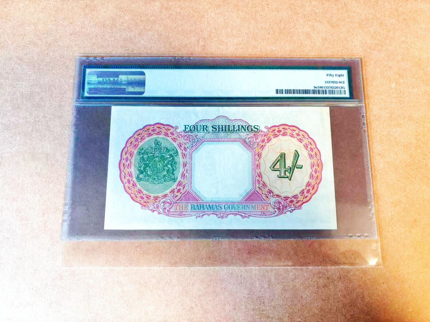 【Blue Auction】世界纸币精拍第766期——18级TOP拍卖/信誉/品质/专业/高效💫 巴哈马1936年4先令 英王乔六 PMG58