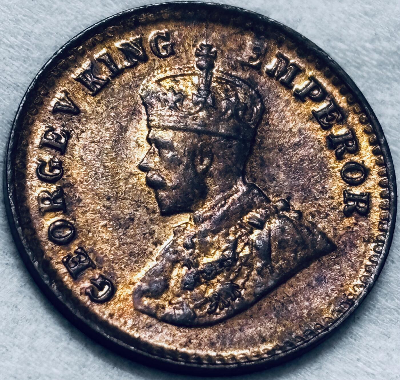 文馨钱币收藏第 286 场，圣诞节专场【 长期接收代拍品低至 0 佣金】 全新 1920 年英属印度乔治五世 1/12 安娜铜币