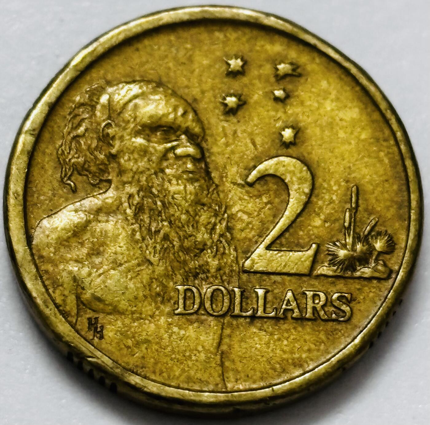 文馨钱币收藏第 286 场，圣诞节专场【 长期接收代拍品低至 0 佣金】 好品 1988 年澳大利亚土著人 2 元纪念币