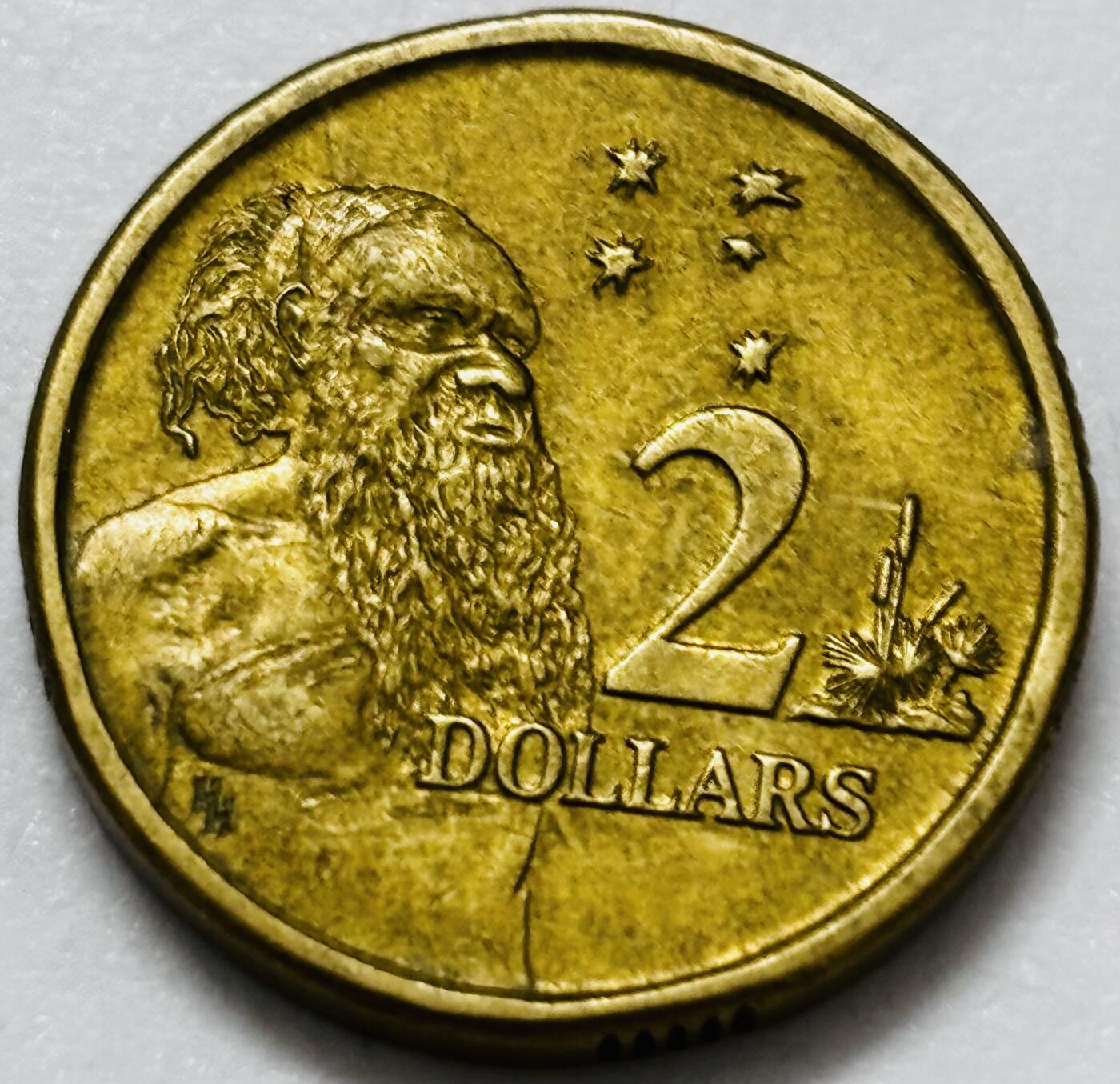 文馨钱币收藏第 286 场，圣诞节专场【 长期接收代拍品低至 0 佣金】 好品 1988 年澳大利亚土著人 2 元纪念币