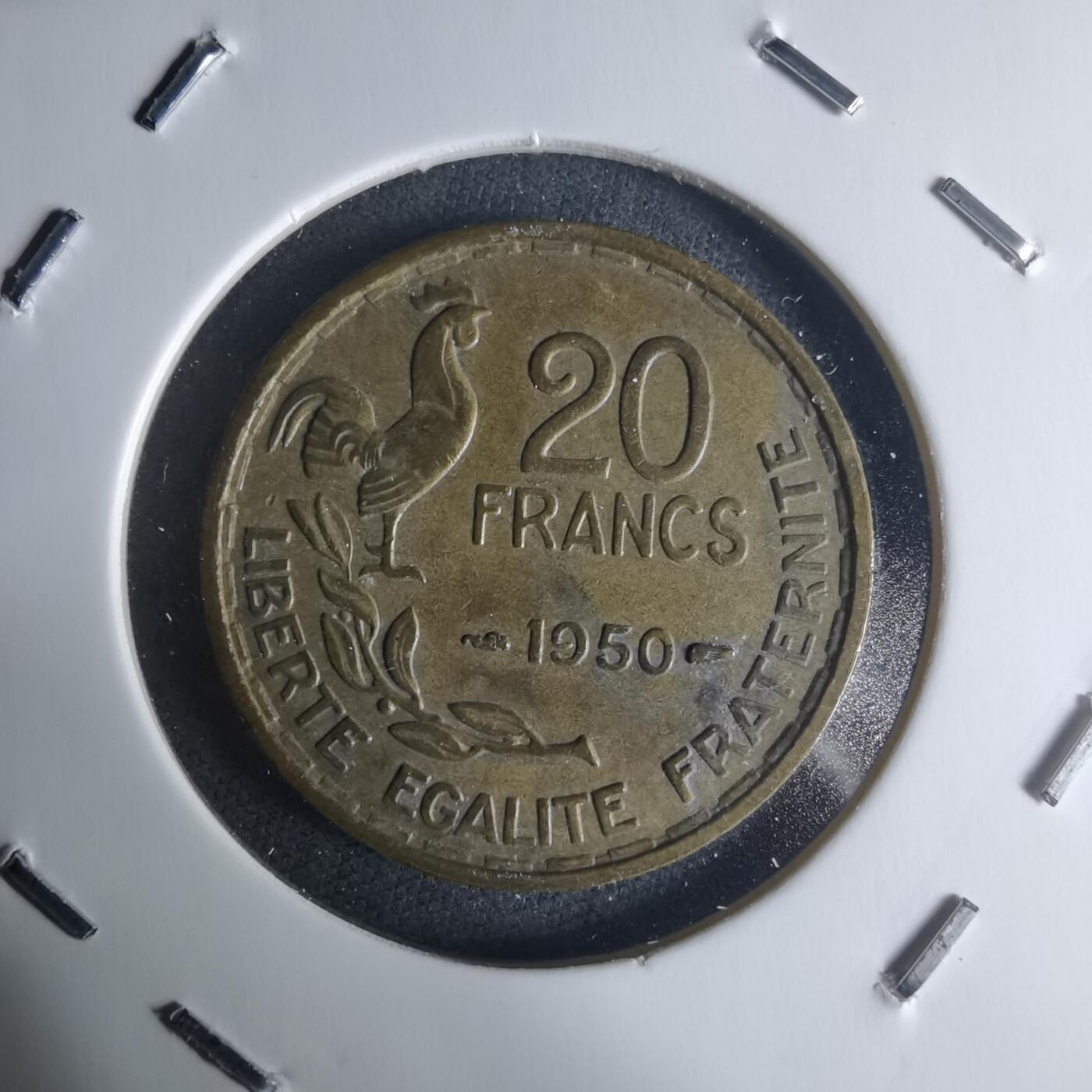 沼泽如烟--第942场 法国1950年份20法郎