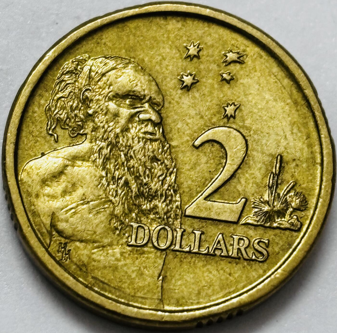 文馨钱币收藏第 286 场，圣诞节专场【 长期接收代拍品低至 0 佣金】 好品 1988 年澳大利亚土著人 2 元纪念币