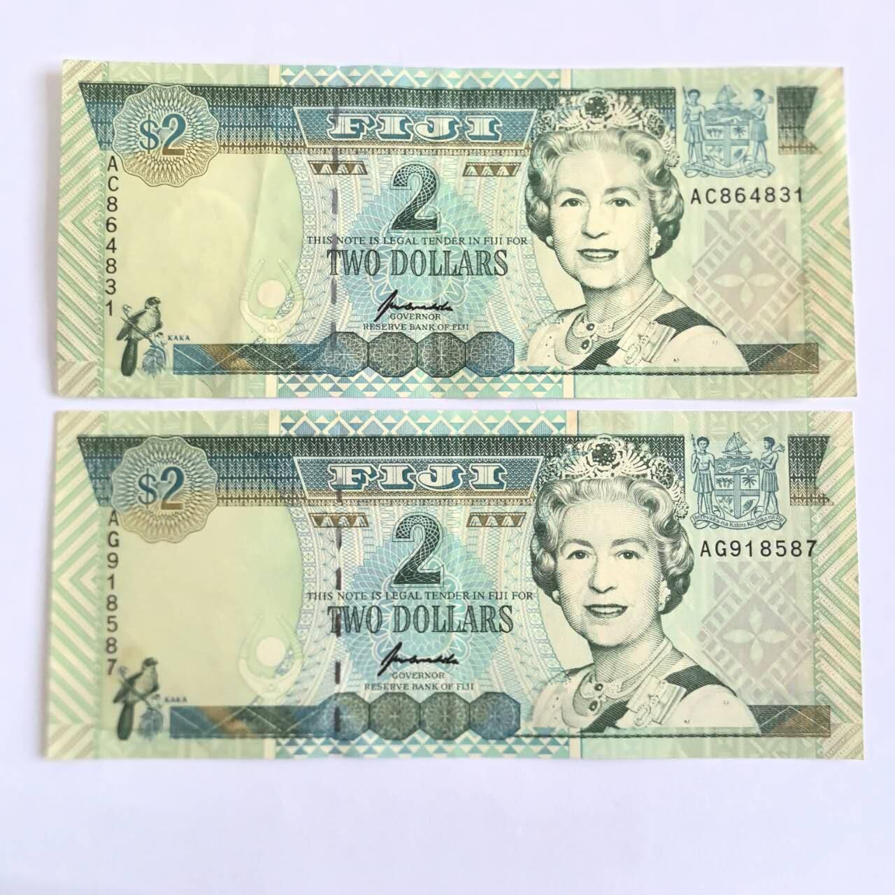 各国外币第104期 无佣金 斐济2元 1996年 2张85品