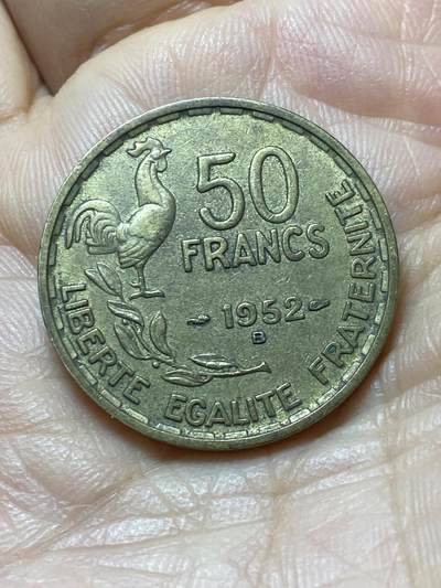 2025年第一百四十四场(总第一百七十场）品种丰富英国一线回流散币年末特拍场第一场(免佣金) - 法兰西第四共和国1952年50法郎(B标，博蒙莱罗热造)