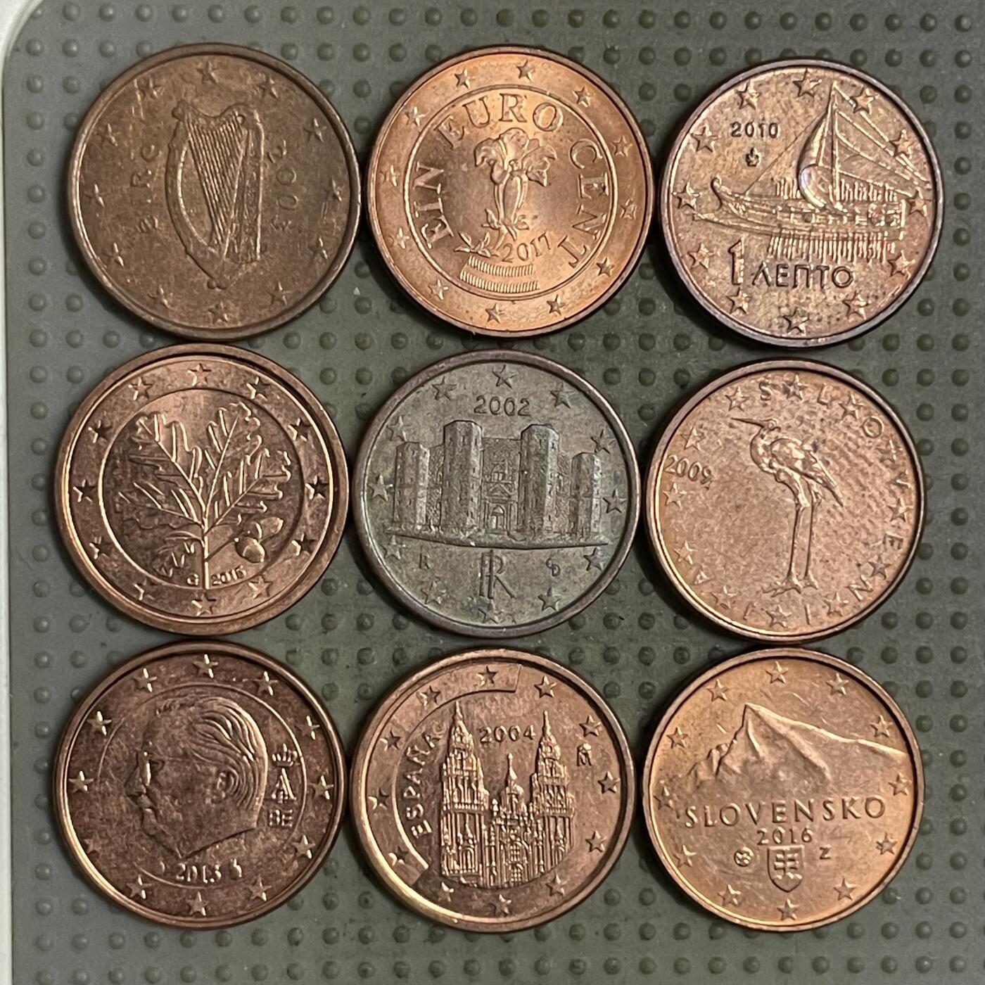 2025年第145场各国散币拍卖（总第145场） 1欧分9枚不同