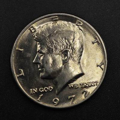 【淘币小摊】限时拍第八百三十五拍  散币批量币场  满百包邮可预留两周  周一统一发货  - 美国1972年肯尼迪半美元