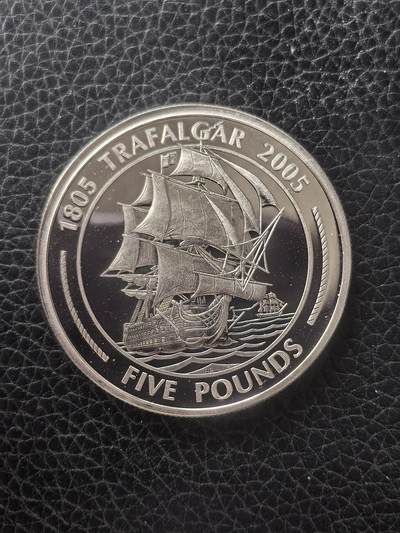 道一币馆币章第一百六十一场 - 直布罗陀2005年特拉法加战役200周年5镑精制银币 28.28g 925S 14500