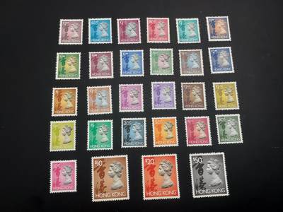 博彦收藏    12月29日 8点 邮票专场 全场包邮 - 香港 女皇普票一组 个别齿黄 大部分全品