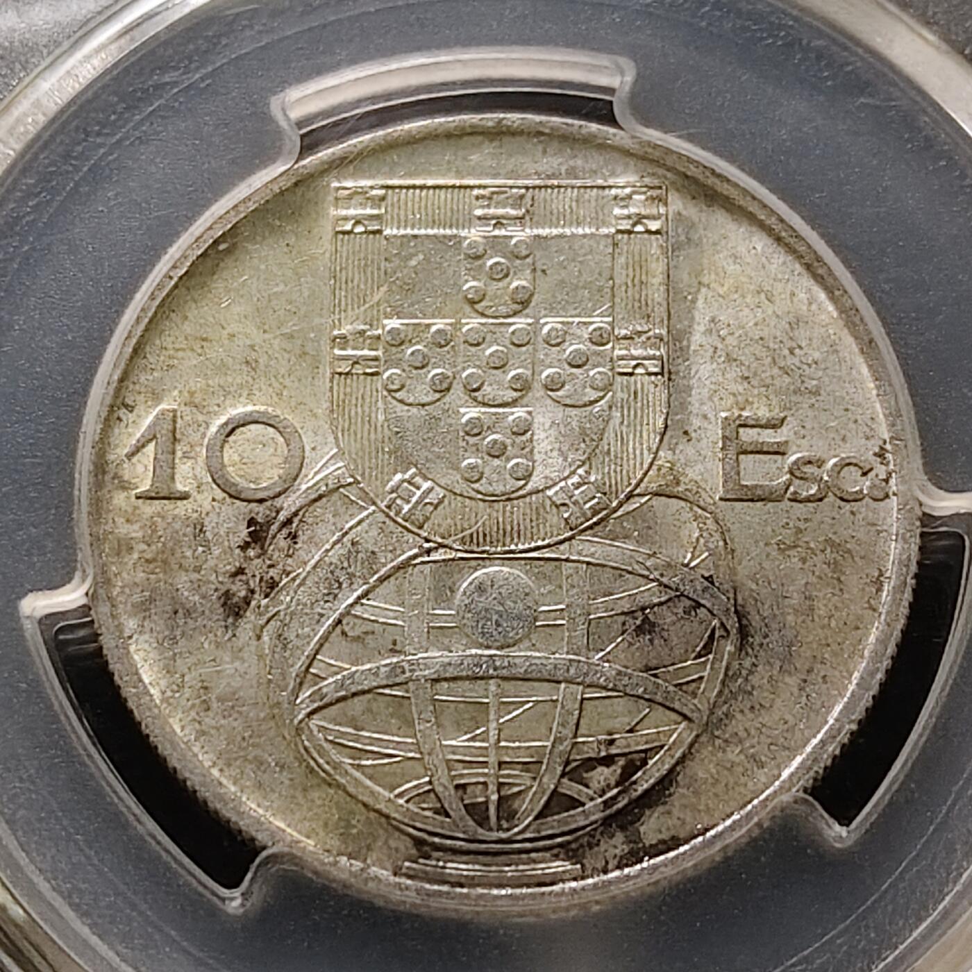 【全场包邮】纯粹捡漏拍489场（免费代拍第26场） 葡萄牙1954年10埃斯库多（30毫米12.5克）帆船银币