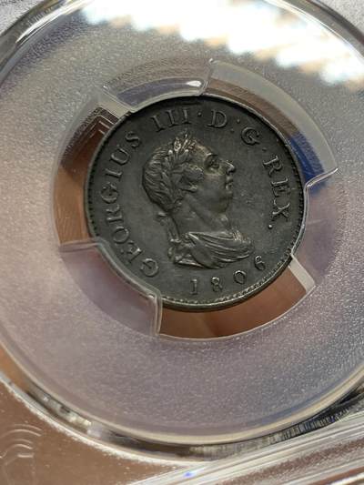 《竞宝斋》第449场 周日，周一，周二  3场连拍 （全场包邮，欢迎送拍） PCGS AUD 英国1806年1/4便士铜币 少见品种