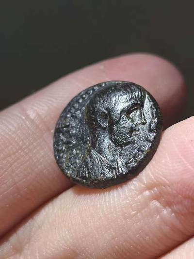 罗马帝国行省 弗里几亚 尼禄铜币 背面赫拉克勒斯