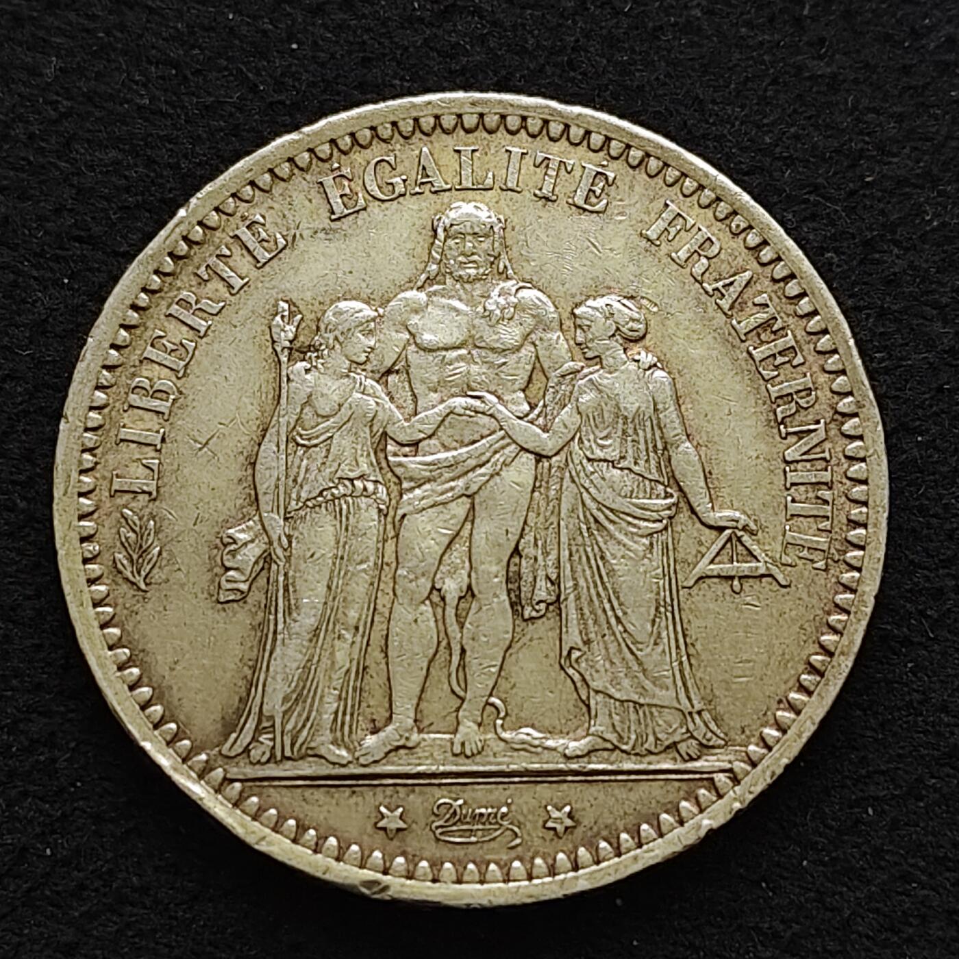 【全场包邮】纯粹捡漏拍489场（免费代拍第26场） 法国1873年A厂5法郎大力神（37毫米25克）银币-A