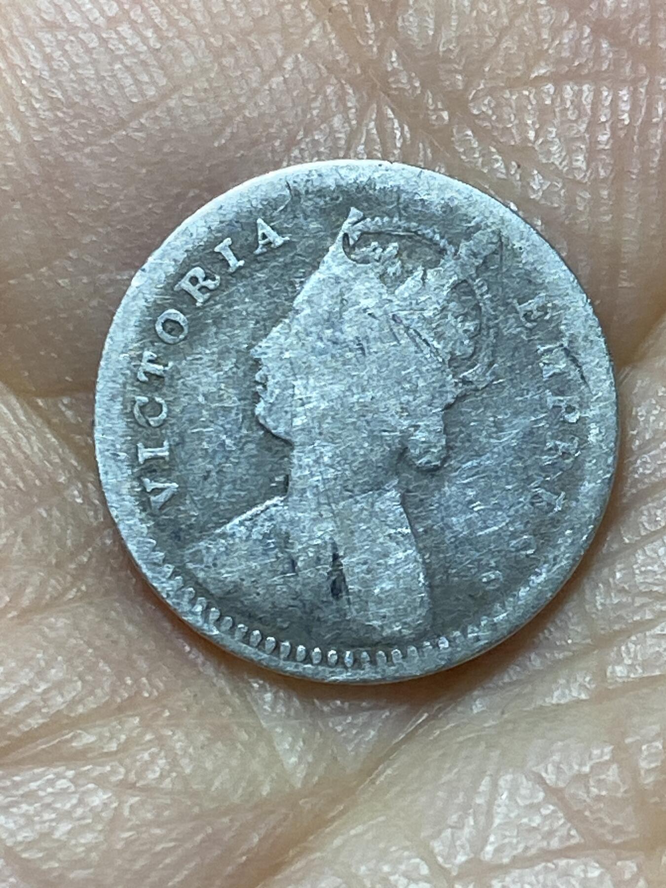 2025年第一百四十四场(总第一百七十场）品种丰富英国一线回流散币年末特拍场第一场(免佣金) 英属印度1891年2安娜银币(维多利亚女王中年带冠，917高银)