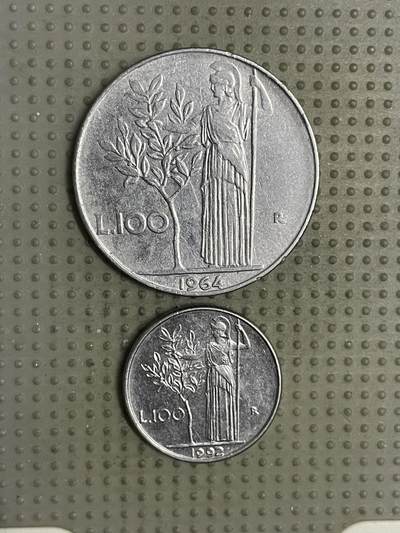 2025年第145场各国散币拍卖（总第145场） - 意大利100里拉大小版2枚