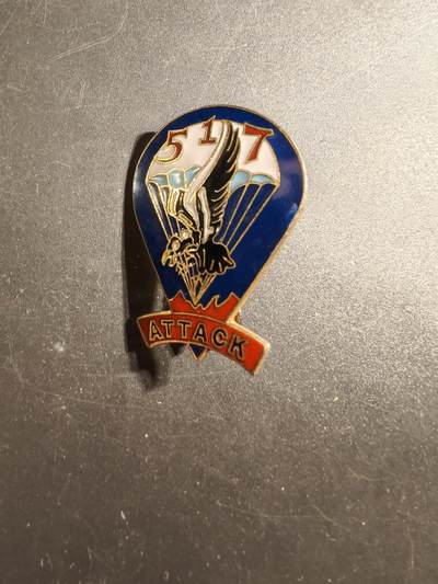 老王徽章第171期 - 美国陆军第517伞兵步兵团证章   大尺寸    该团隶属于第82空降师   参加过阿登反击战