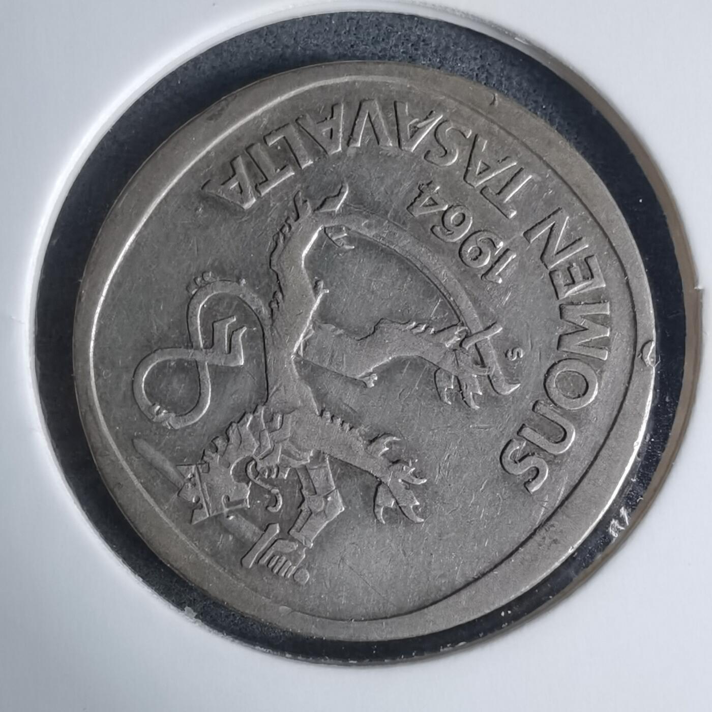 沼泽如烟--第940场 芬兰1964年1马克银币