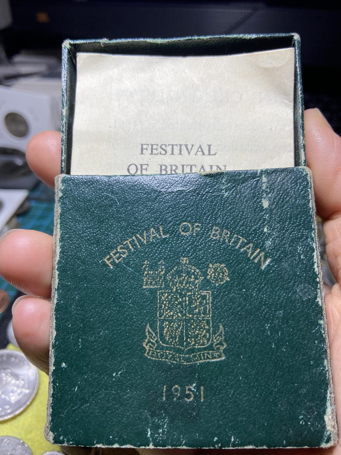 2025年第一百四十四场(总第一百七十场）品种丰富英国一线回流散币年末特拍场第一场(免佣金) 原盒绿盒说明书全–英国🇬🇧1951单年份5先令(乔治六世时期)