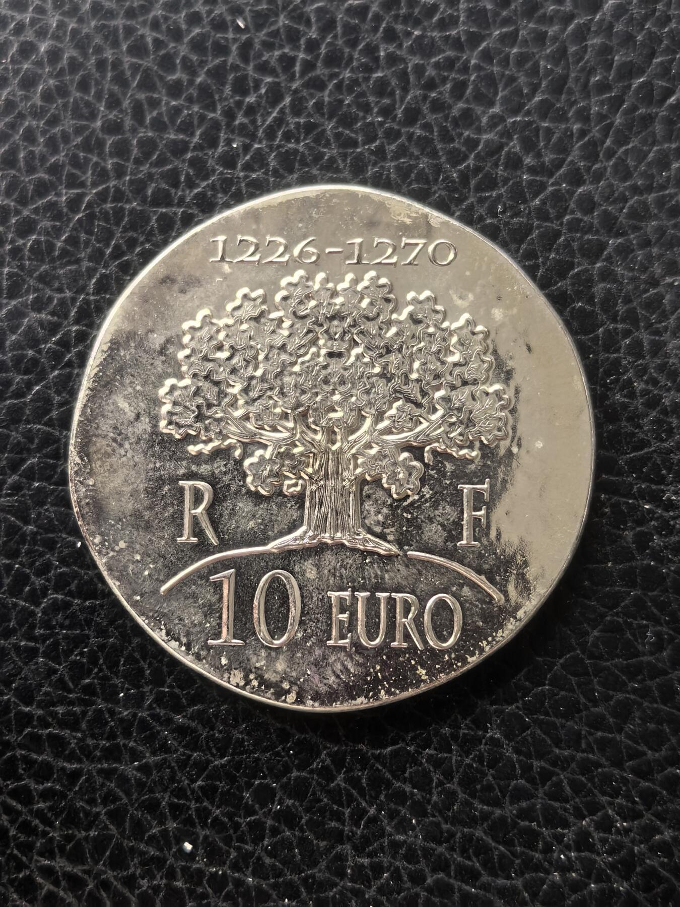 道一币馆币章第一百六十一场 法国2012年 圣路易斯国王10欧元银币  22.2g 900s