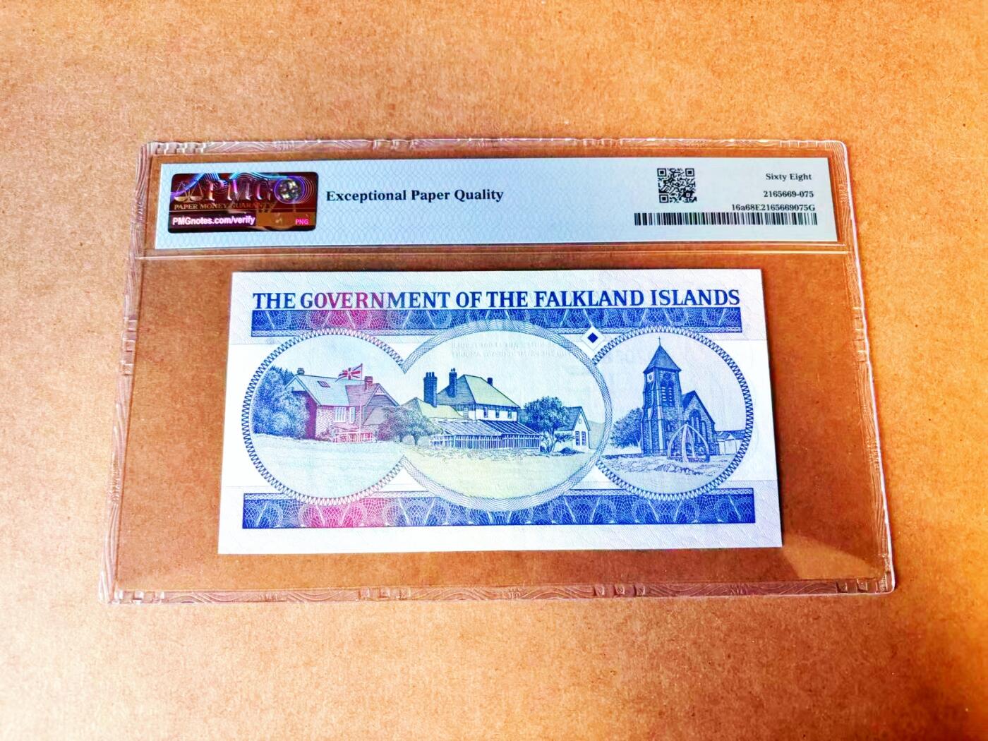 【Blue Auction】世界纸币精拍第766期——18级TOP拍卖/信誉/品质/专业/高效💫 【A冠无47】福克兰群岛 1990年50镑 PMG68EPQ 高分