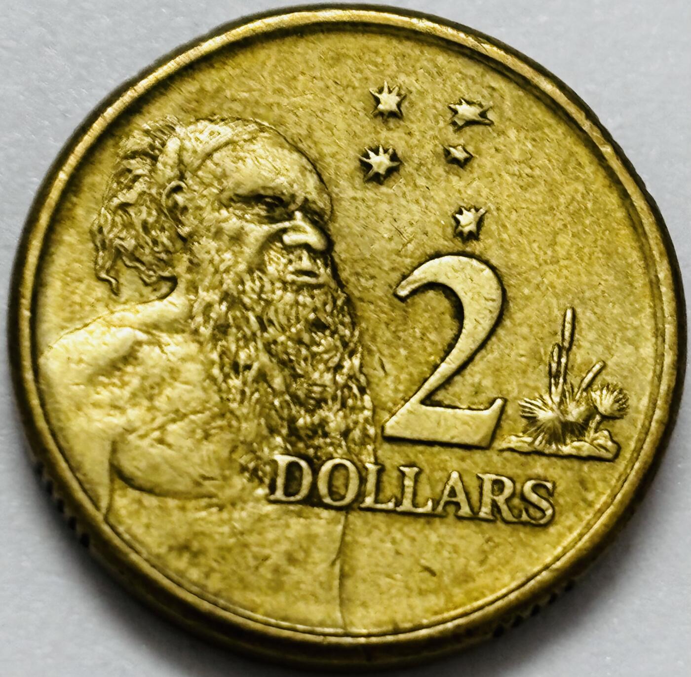 文馨钱币收藏第 286 场，圣诞节专场【 长期接收代拍品低至 0 佣金】 好品 1997 年澳大利亚土著人 2 元纪念币