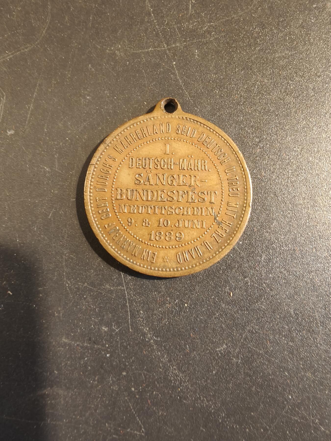 老王徽章第171期 德意志-摩拉维亚歌唱协会参与1889年邦联节合唱活动纪念章