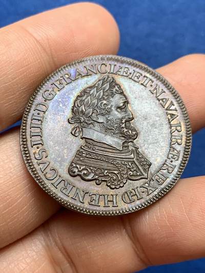 《竞宝斋》第449场 周日，周一，周二  3场连拍 （全场包邮，欢迎送拍） - 法国国王亨利四世纪念铜章 18.05克 348mm 细节丰富 铸造时间不详 双面深打