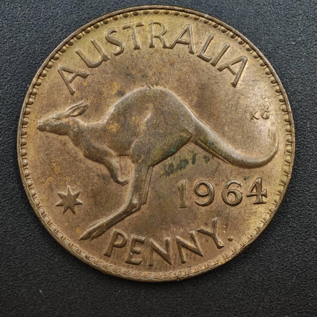 【淘币小摊】限时拍第八百三十五拍  散币批量币场  满百包邮可预留两周  周一统一发货  澳大利亚1964年伊丽莎白二世一便士铜币