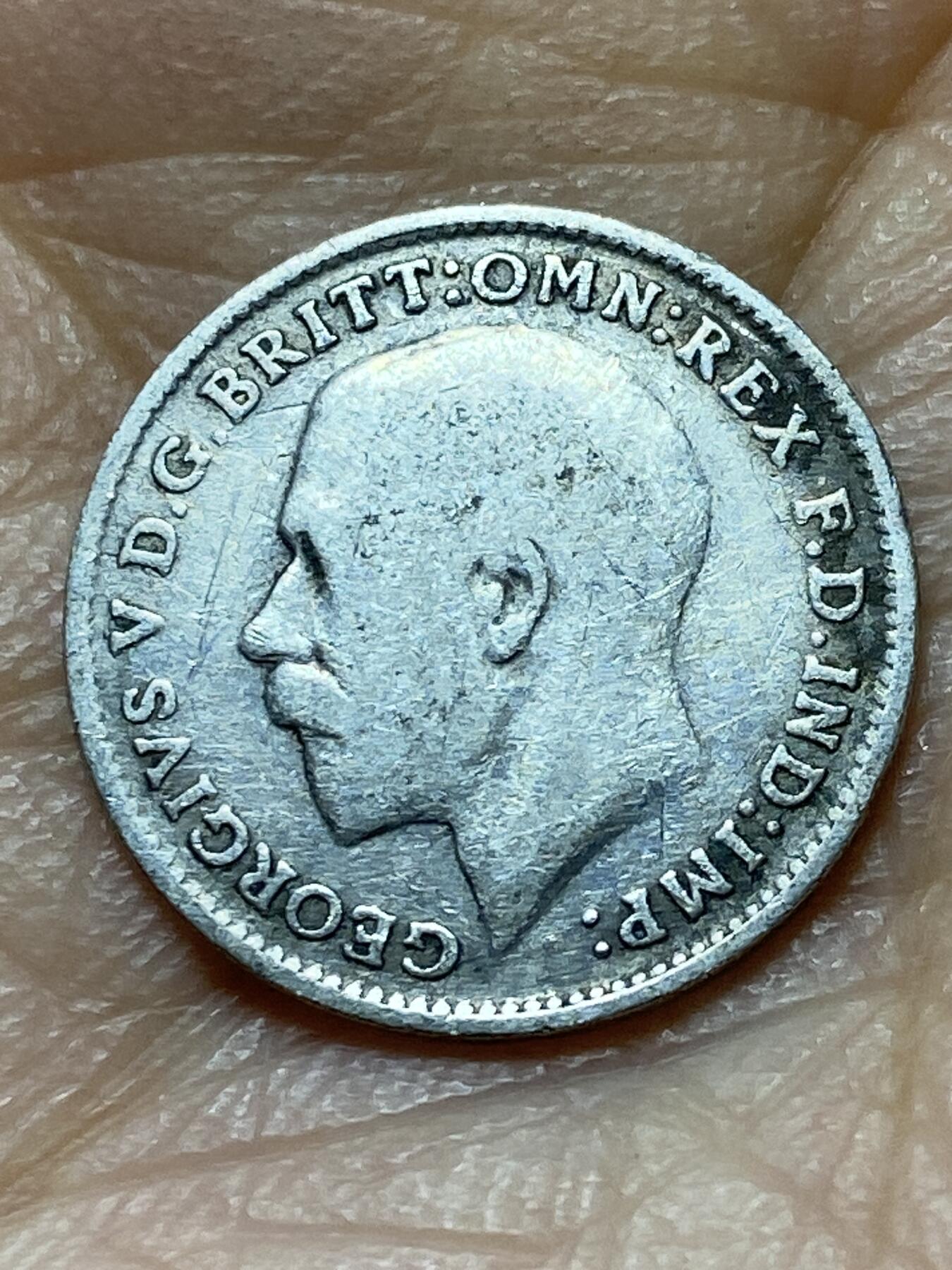 2025年第一百四十四场(总第一百七十场）品种丰富英国一线回流散币年末特拍场第一场(免佣金) 英国🇬🇧1916年3便士银币(乔治五世第一版，925高银)