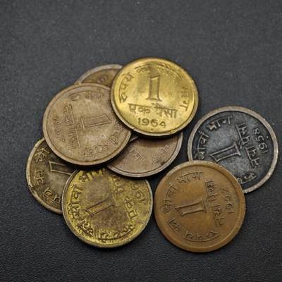 【淘币小摊】限时拍第八百三十五拍  散币批量币场  满百包邮可预留两周  周一统一发货  - 印度1派沙铜币8枚