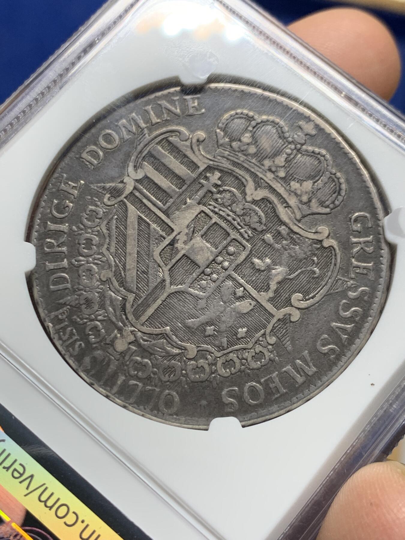 《竞宝斋》第449场 周日，周一，周二  3场连拍 （全场包邮，欢迎送拍） NGC VF35 意大利托斯卡纳大公国1770年彼得·利奥波德1弗朗西斯康银币 917银 重量27.4克 稀少品种 季军分 更高分仅两枚