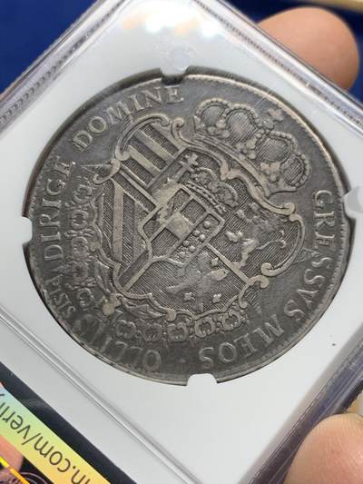 《竞宝斋》第449场 周日，周一，周二  3场连拍 （全场包邮，欢迎送拍） NGC VF35 意大利托斯卡纳大公国1770年彼得·利奥波德1弗朗西斯康银币 917银 重量27.4克 稀少品种 季军分 更高分仅两枚