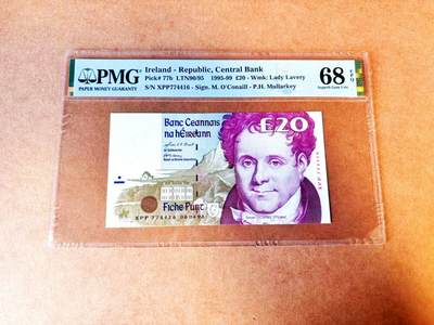 【Blue Auction】世界纸币精拍第766期——18级TOP拍卖/信誉/品质/专业/高效💫 - 爱尔兰 1998年20镑 PMG68EPQ 高分