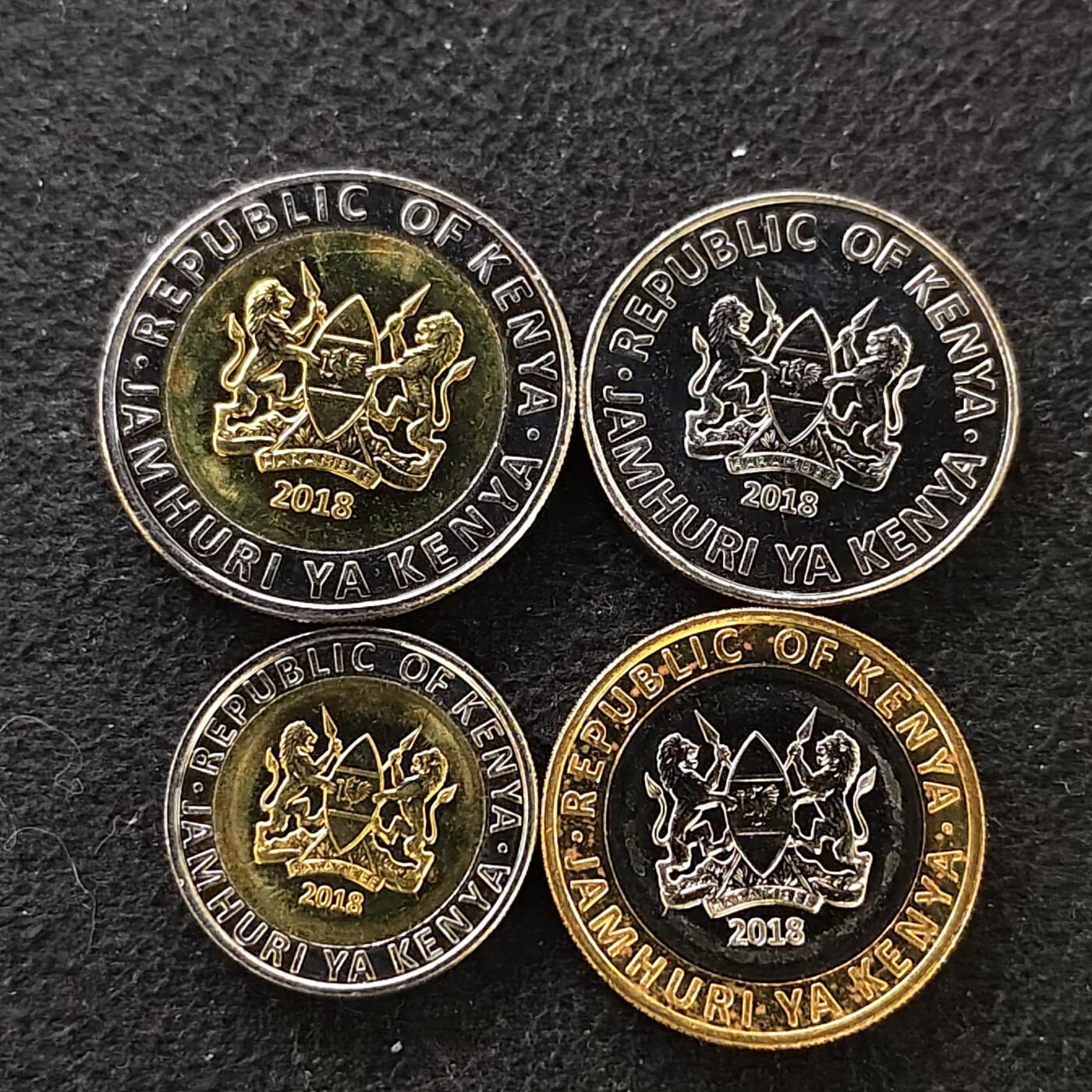 【全场包邮】纯粹捡漏拍488场（免费代拍第25场） 肯尼亚2018年新版4枚套币