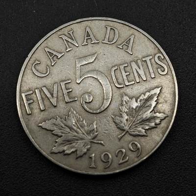 【淘币小摊】限时拍第八百三十五拍  散币批量币场  满百包邮可预留两周  周一统一发货  - 加拿大1929年乔治五世5分镍币