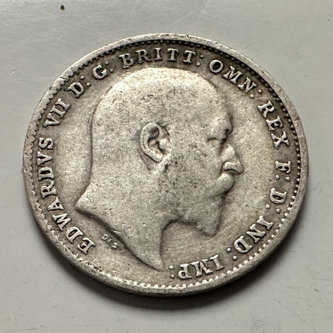 🌹外币初藏🌹🐯2025年第144场  每周二四六晚8️⃣点 接代拍 英国1902年3便士银币 高银 b