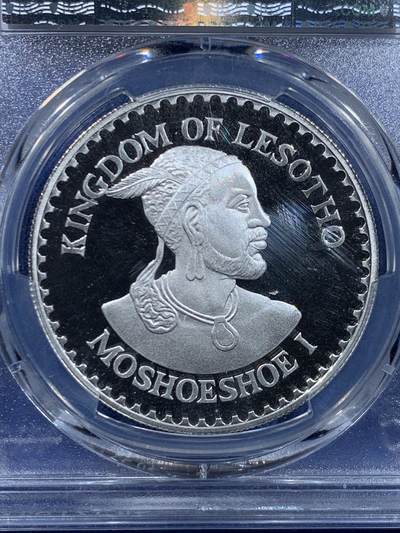 《竞宝斋》第449场 周日，周一，周二  3场连拍 （全场包邮，欢迎送拍） PCGS PR66DCAM 莱索托儿童年10洛蒂纪念精制大银币
